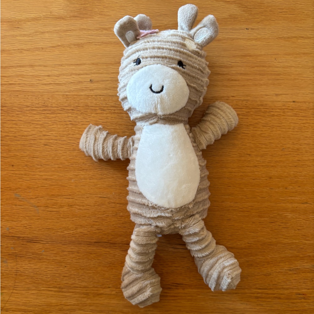 Chick Pea Deer Plush Ribbed Fawn Stuffed Toy Antlers Brown baby lovey (D5526)